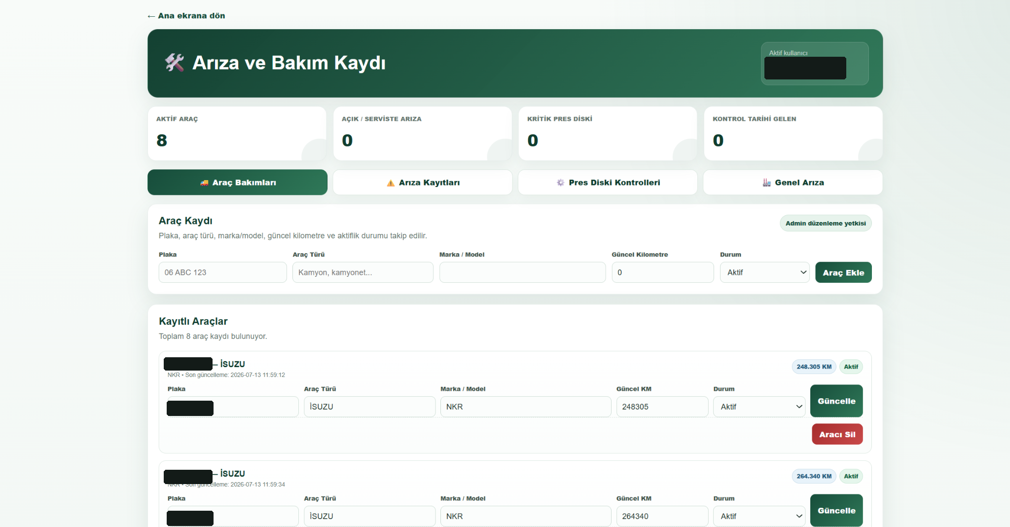 Kurumsal Üretim ve Operasyon Sistemi ekranı 7